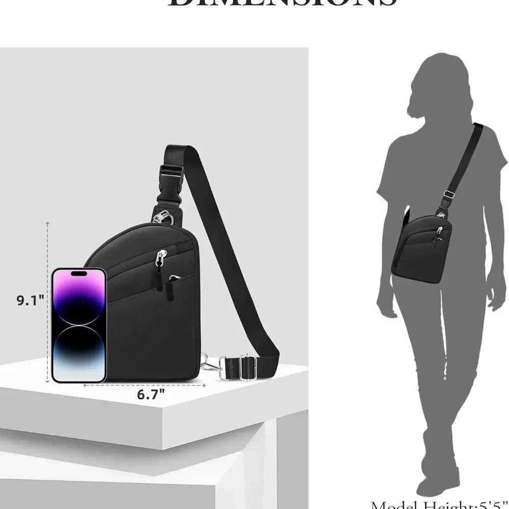 Anti Theft Crossbody Bag for Women Men Waterproof RFID Security Travel
